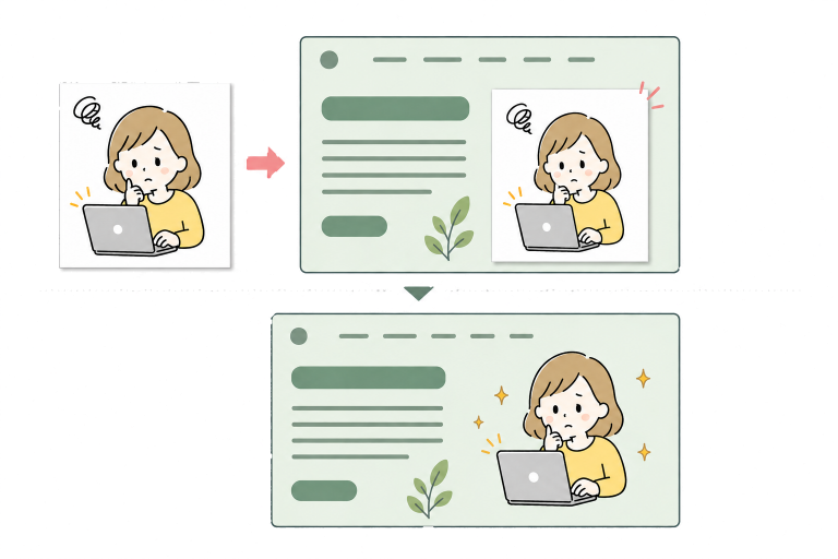 画像が浮いて見える